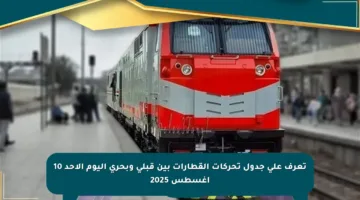 تعرف على جدول تحركات القطارات بين قبلي وبحري اليوم الأحد 10 أغسطس 2025